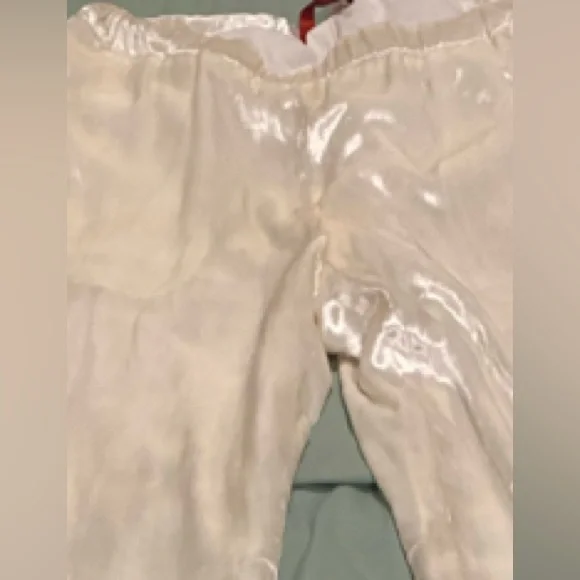 Tamara Mellon Elegant Cream Velvet Wide-Leg Pants - Picture 5 of 8